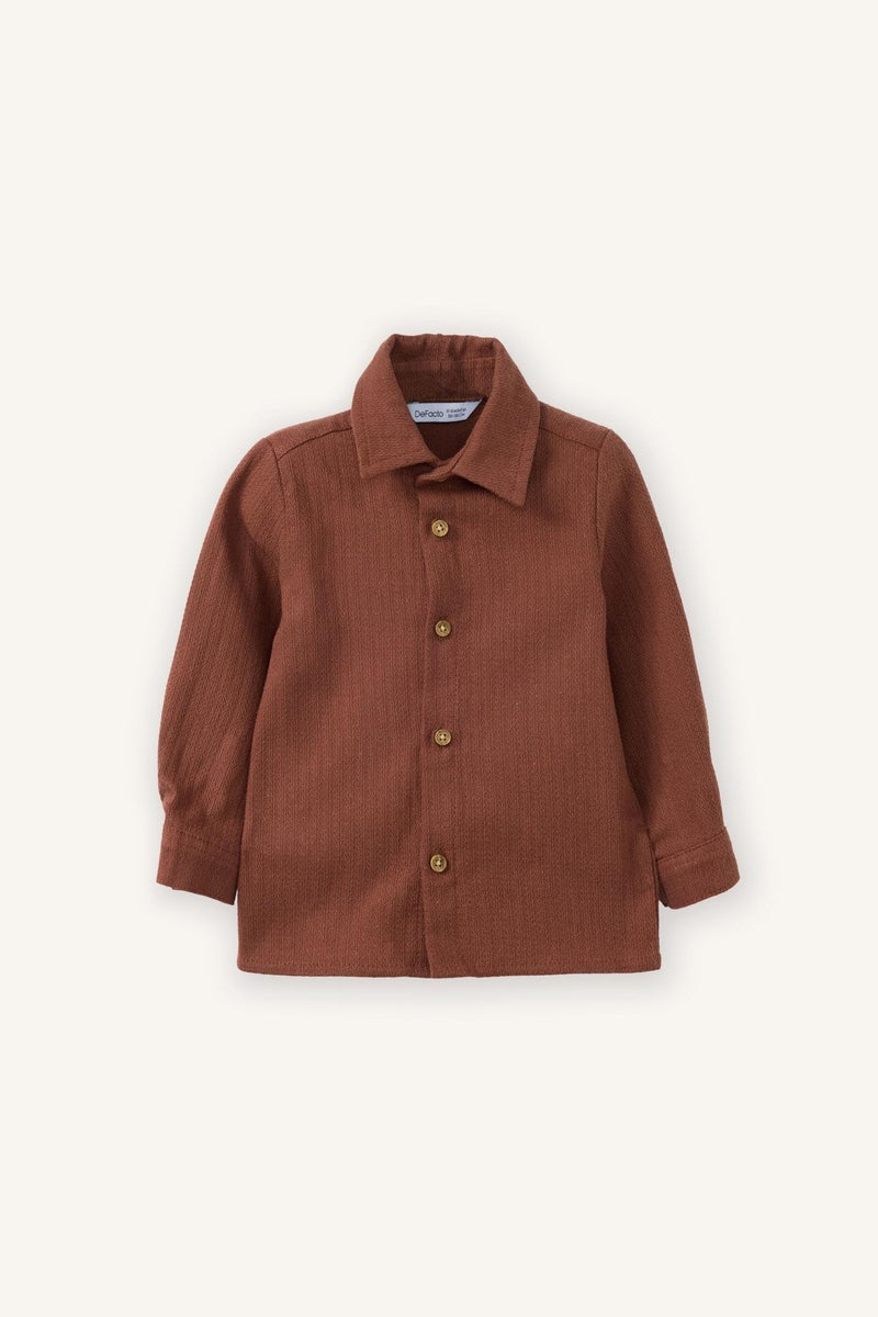 DeFacto Brown BabyBoy Baby Boy Long Sleeve Shirt Casual - Image 3